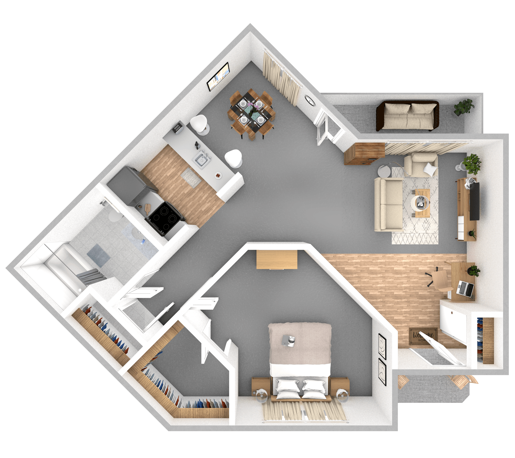 Wishbone floor plan